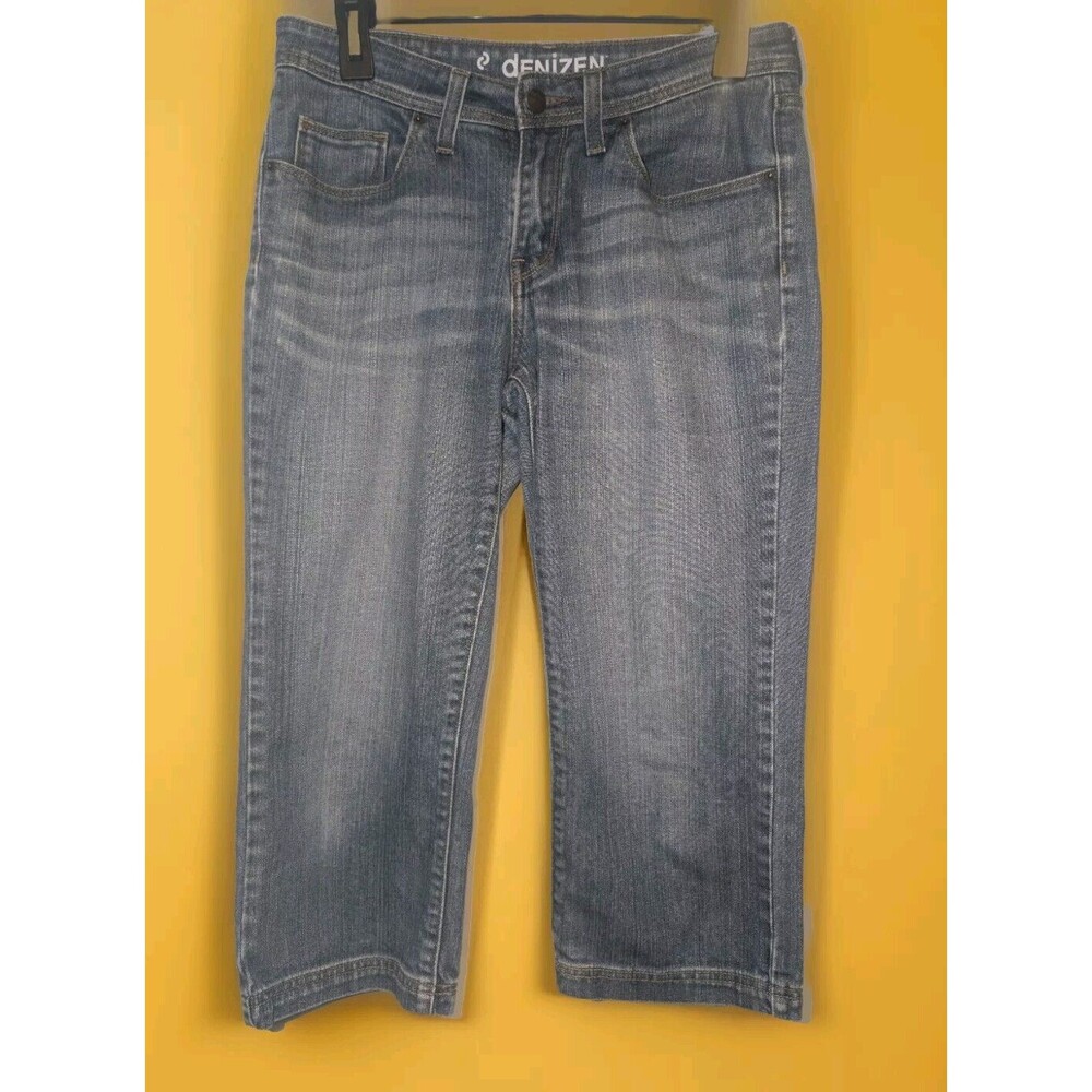 Levi's Denim Jeans Denizen Womens Size 4 Blue Capri Dark Wash Stretch Mid Rise - Picture 1 of 14